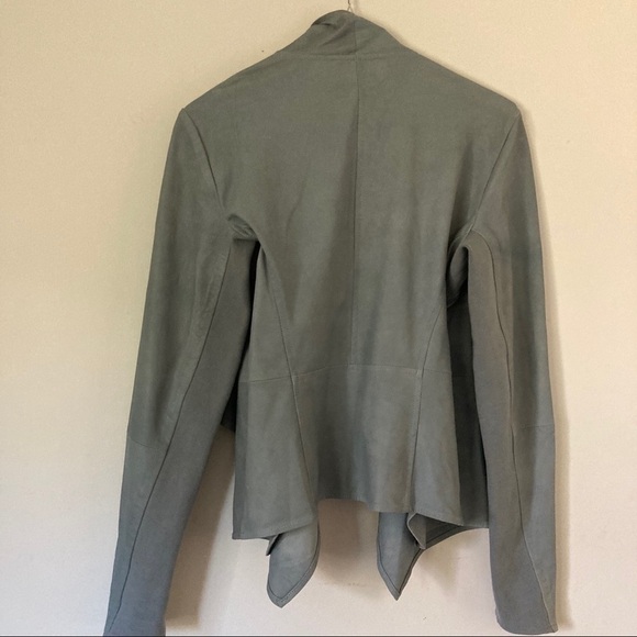 LAMARQUE Leather Cropped Jacket Sz S Graystone - Picture 7 of 12